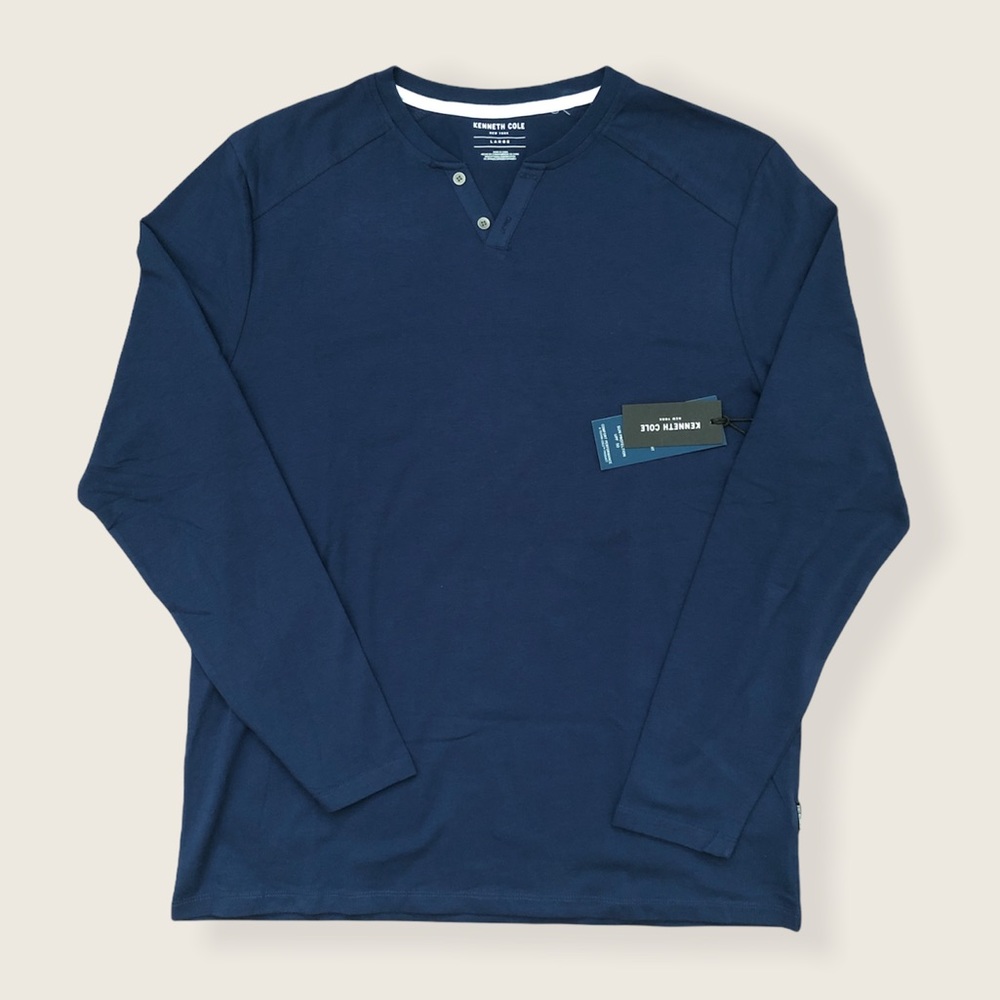 KENNETH COLE NEW YORK LONG SLEEVES HENLEY TEE (L)